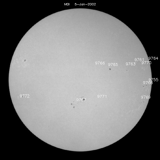 Sunspot regions