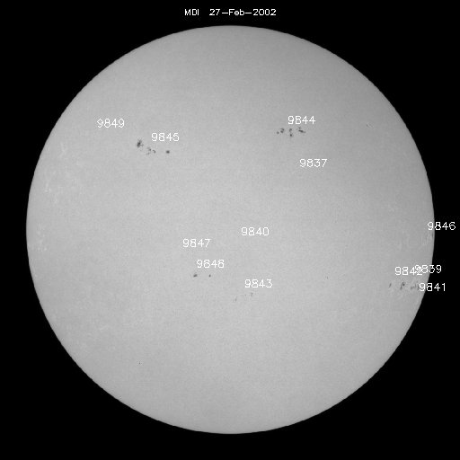 Sunspot regions