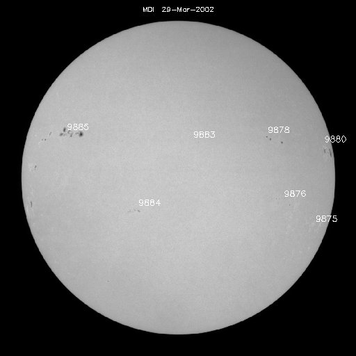 Sunspot regions