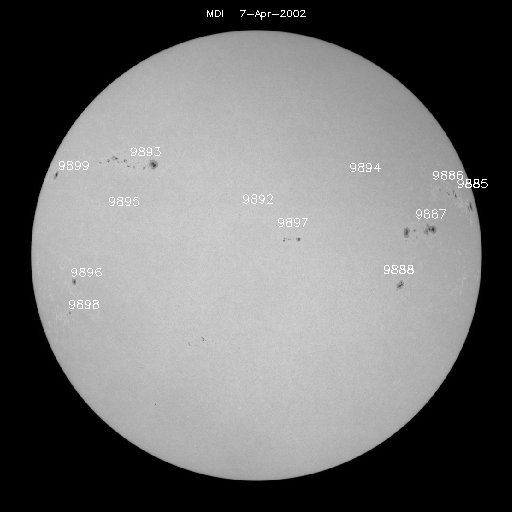 Sunspot regions