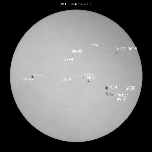 Sunspot regions