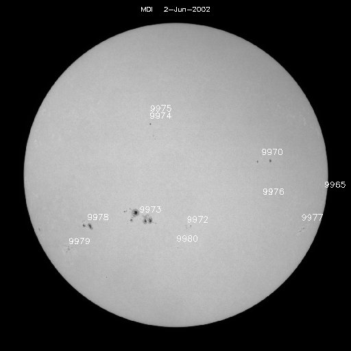 Sunspot regions