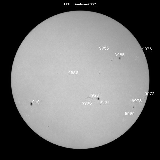 Sunspot regions