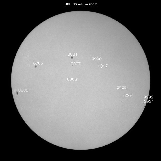 Sunspot regions