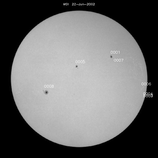 Sunspot regions