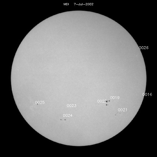 Sunspot regions