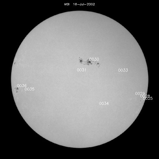 Sunspot regions