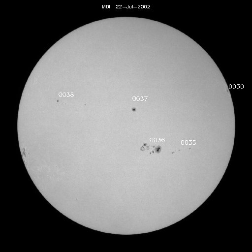 Sunspot regions