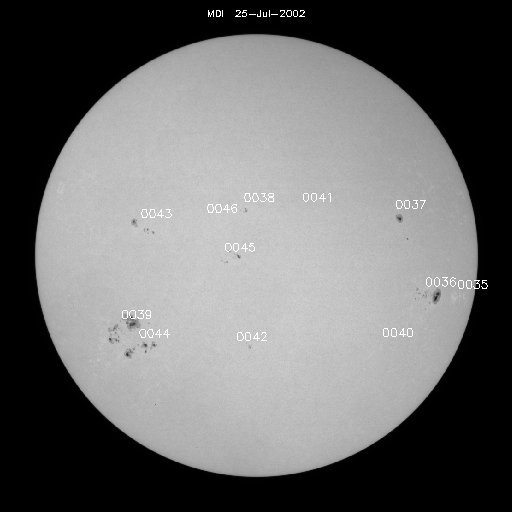 Sunspot regions