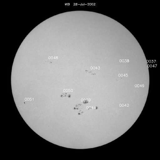 Sunspot regions