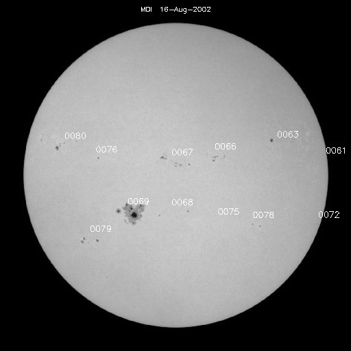 Sunspot regions