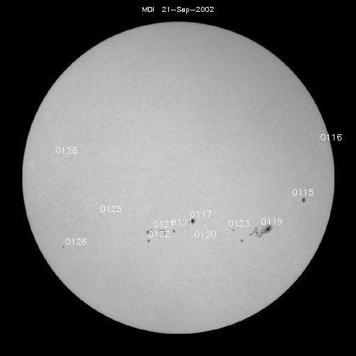 Sunspot regions