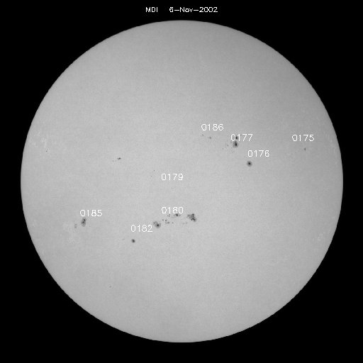 Sunspot regions