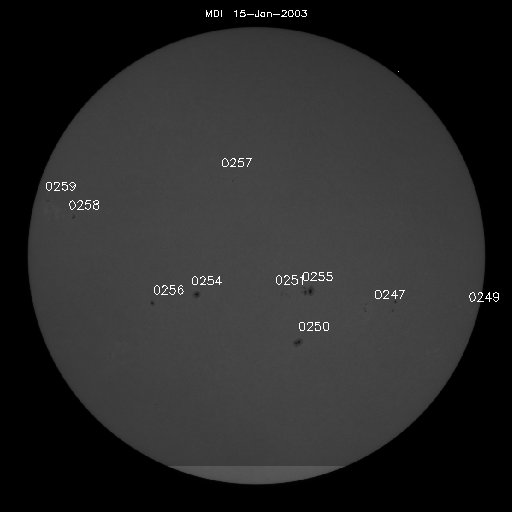 Sunspot regions