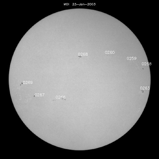 Sunspot regions