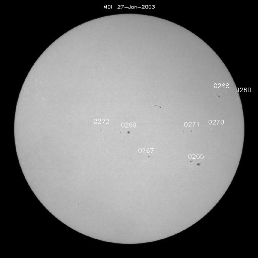 Sunspot regions