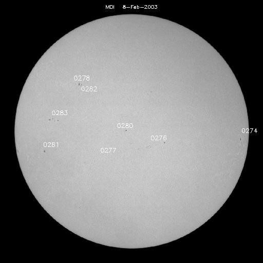 Sunspot regions