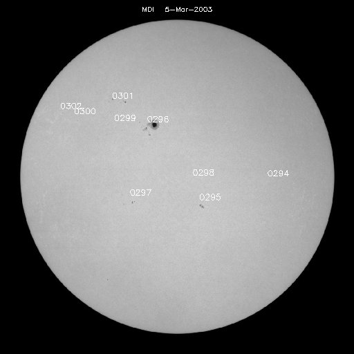 Sunspot regions