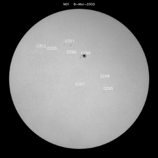 Sunspot regions