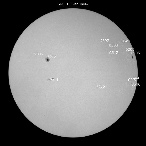 Sunspot regions