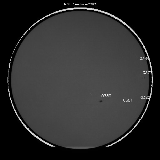 Sunspot regions