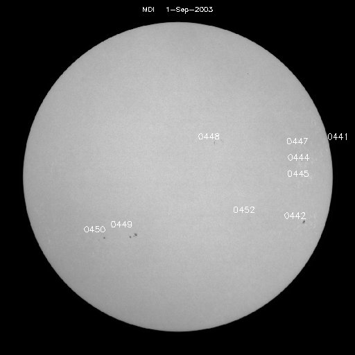 Sunspot regions