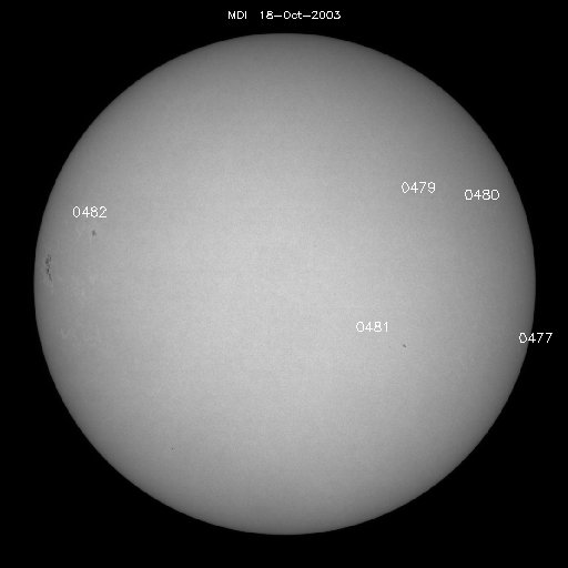 Sunspot regions