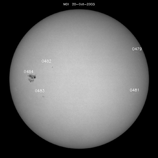 Sunspot regions