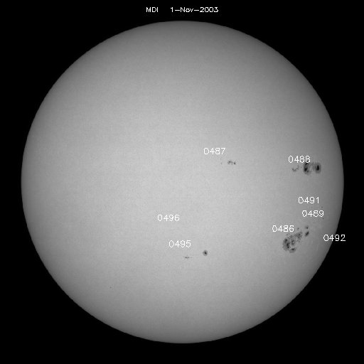 Sunspot regions