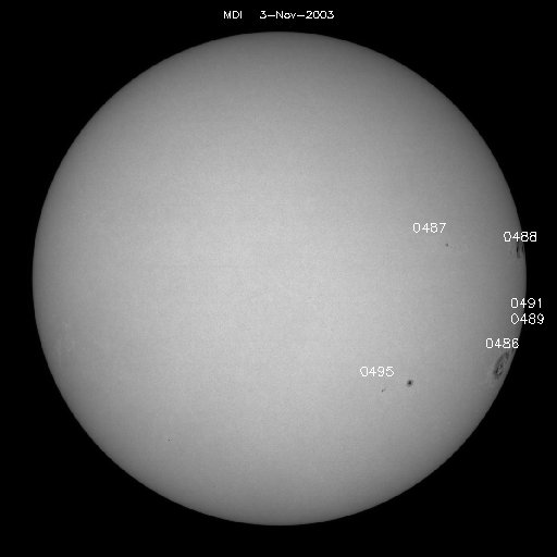 Sunspot regions