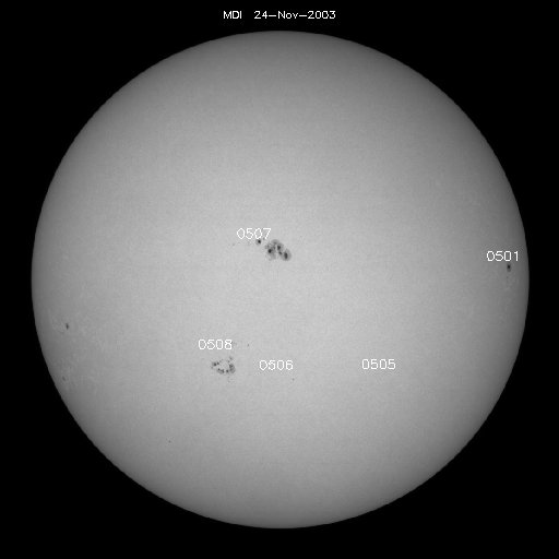 Sunspot regions