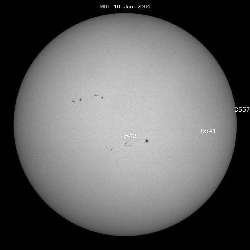 Sunspot regions