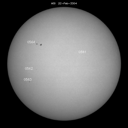 Sunspot regions