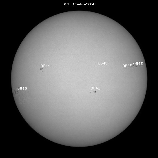 Sunspot regions