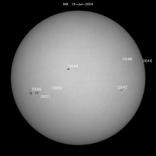 Sunspot regions