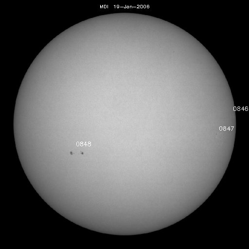 Sunspot regions