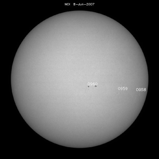 Sunspot regions