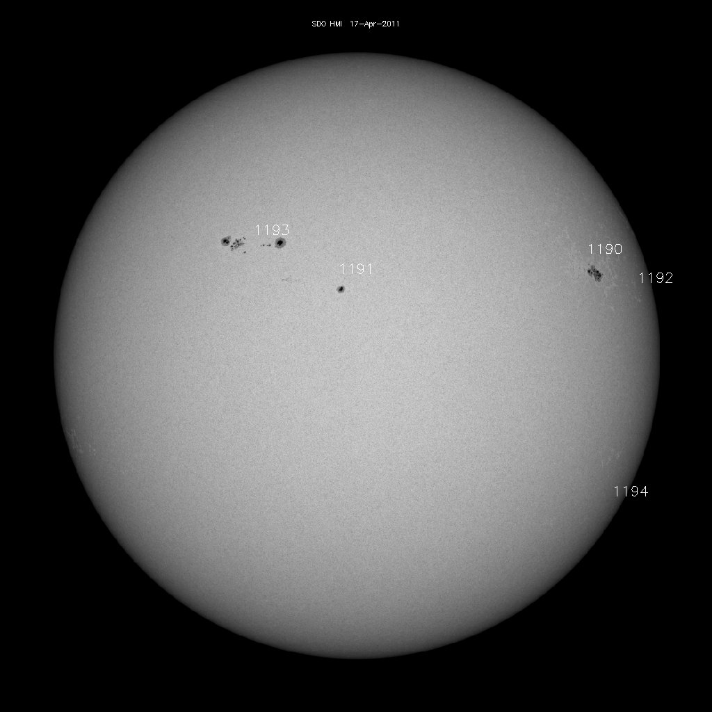 Sunspot regions