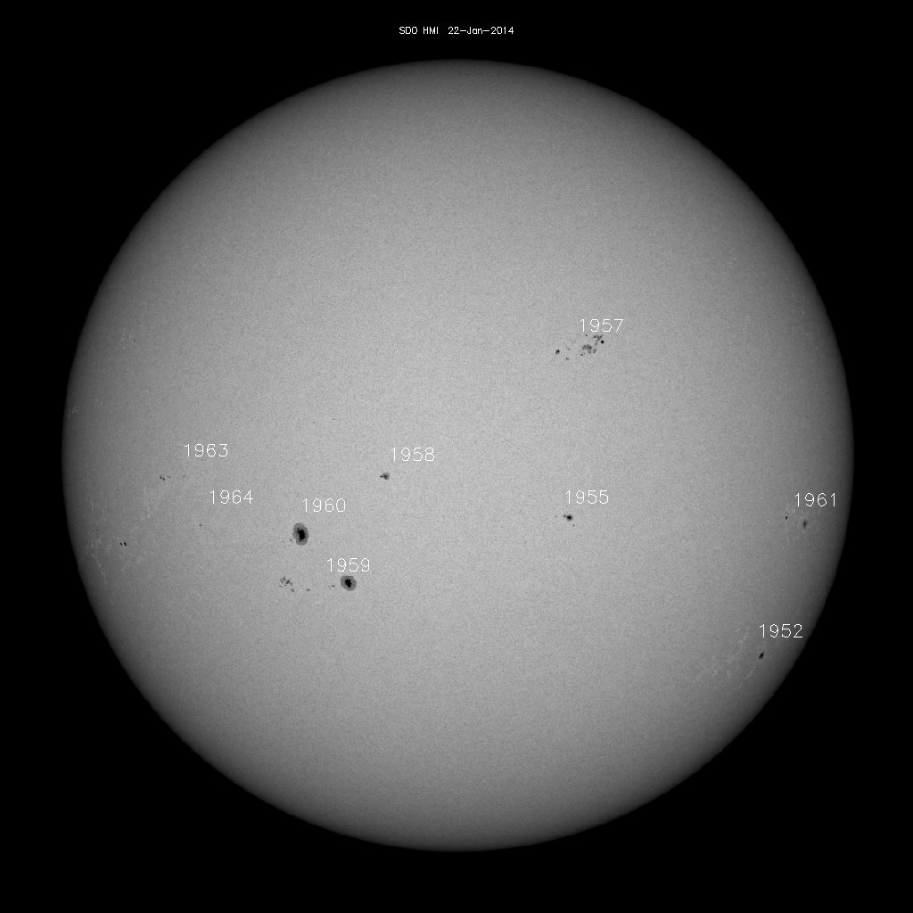 Sunspot regions