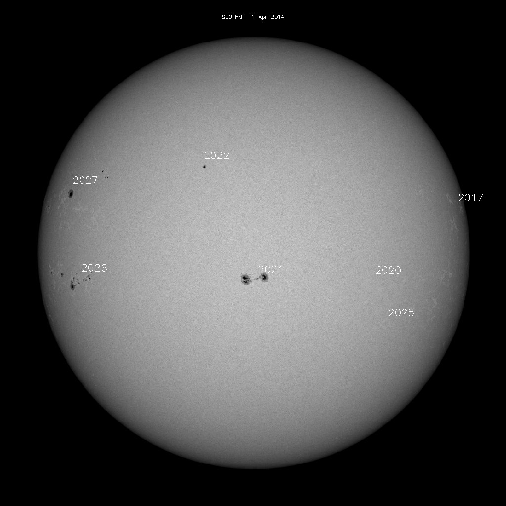 Sunspot regions