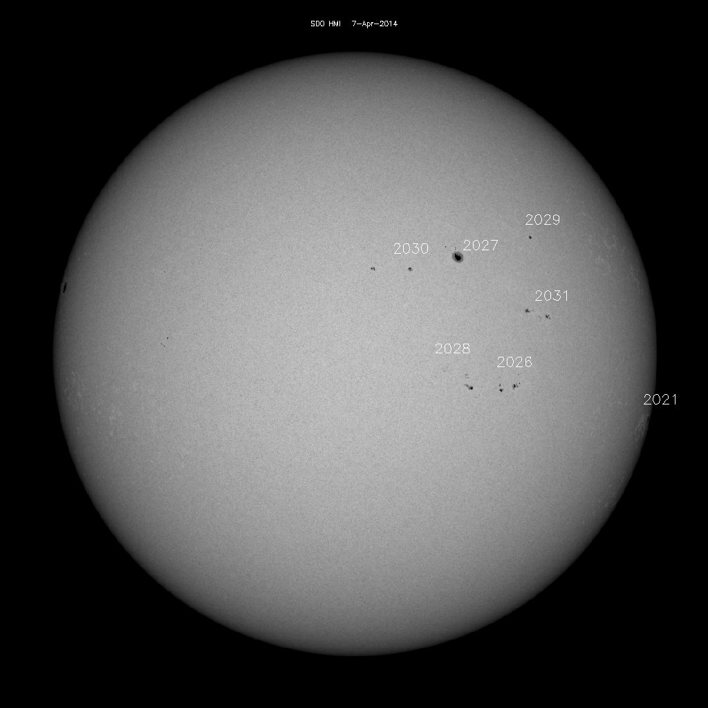 Sunspot regions