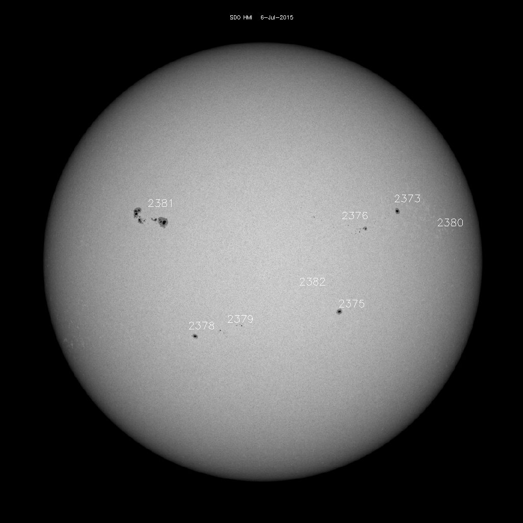 Sunspot regions