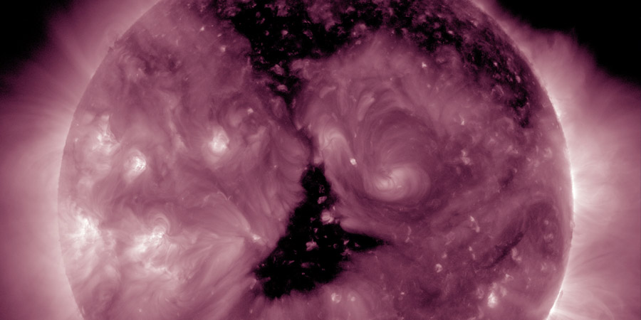 Coronal hole faces Earth