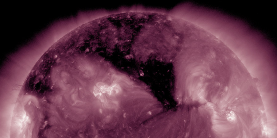 Coronal hole faces Earth