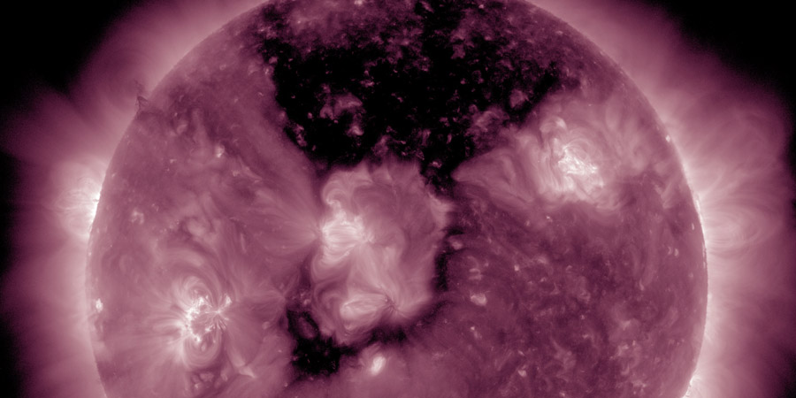 Coronal hole faces Earth