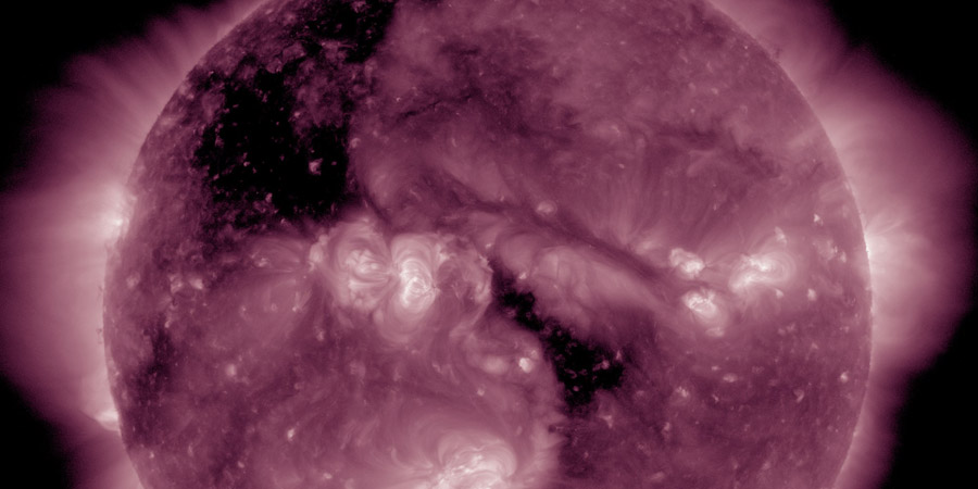 Coronal hole faces Earth