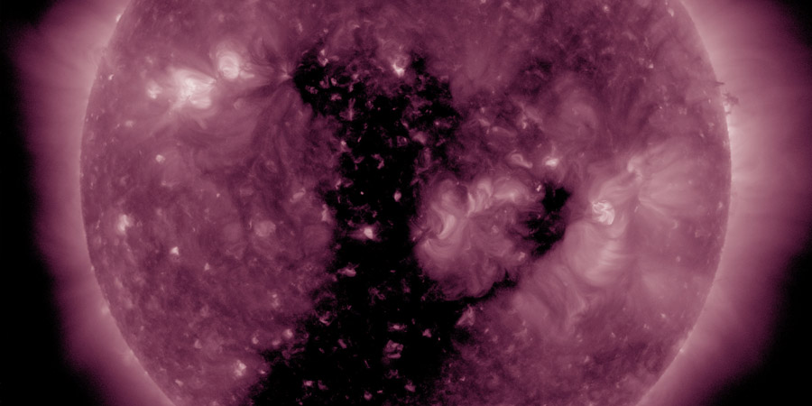 Coronal hole faces Earth