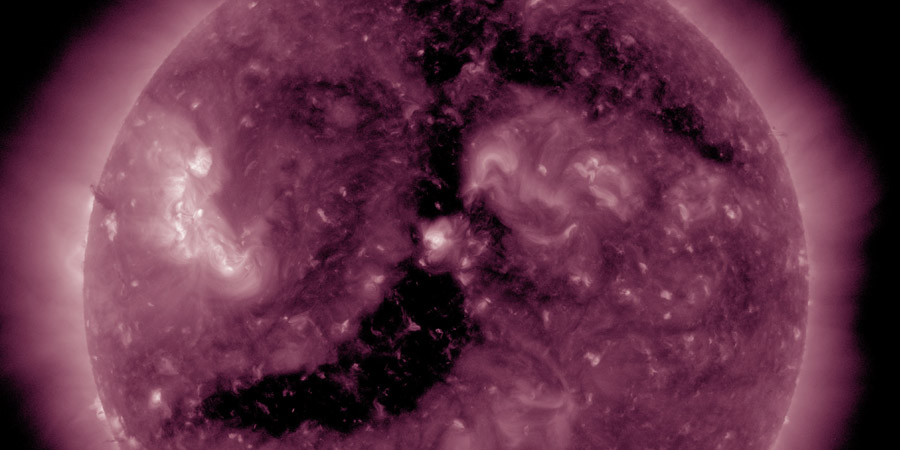 Coronal hole faces Earth