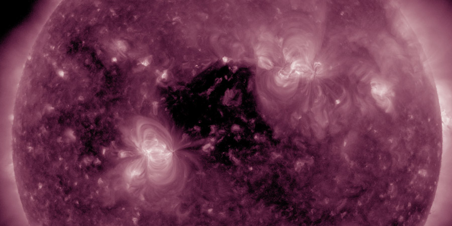 Coronal hole faces Earth