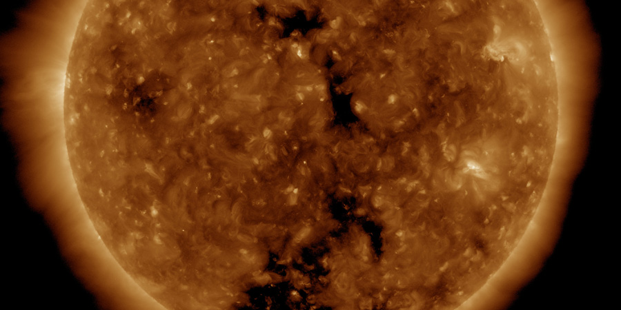 Coronal hole faces Earth